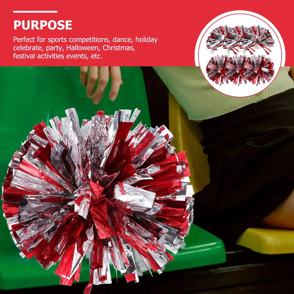 6Pcs Cheerleading Pompoms Cheerleader Pom Poms Cheer Poms Cheering Hand Flowers