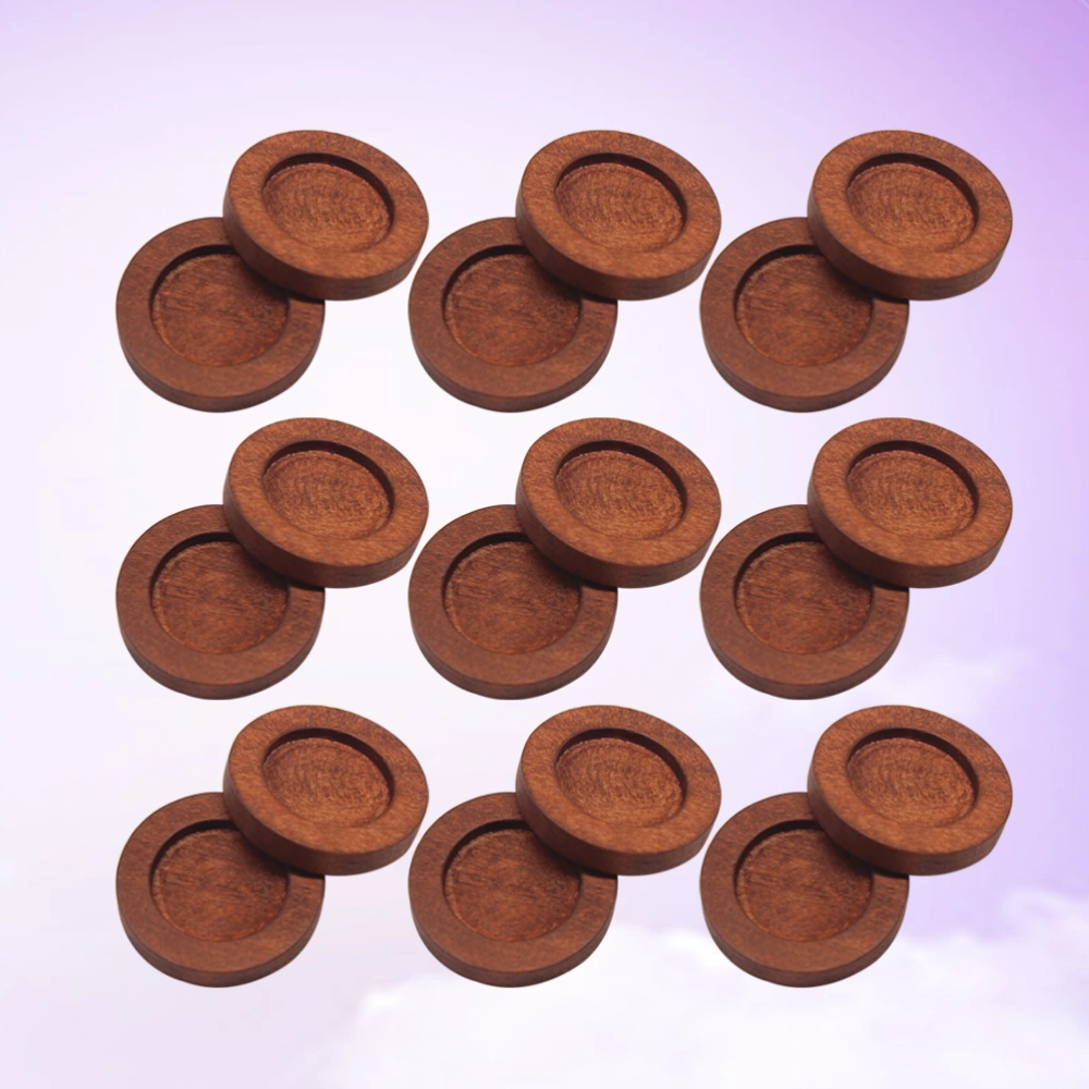 20PCS Earring Stud Base Settings DIY Blank Wooden Earrings Bezel Findings for Jewelry Making (Red Coffee Color)