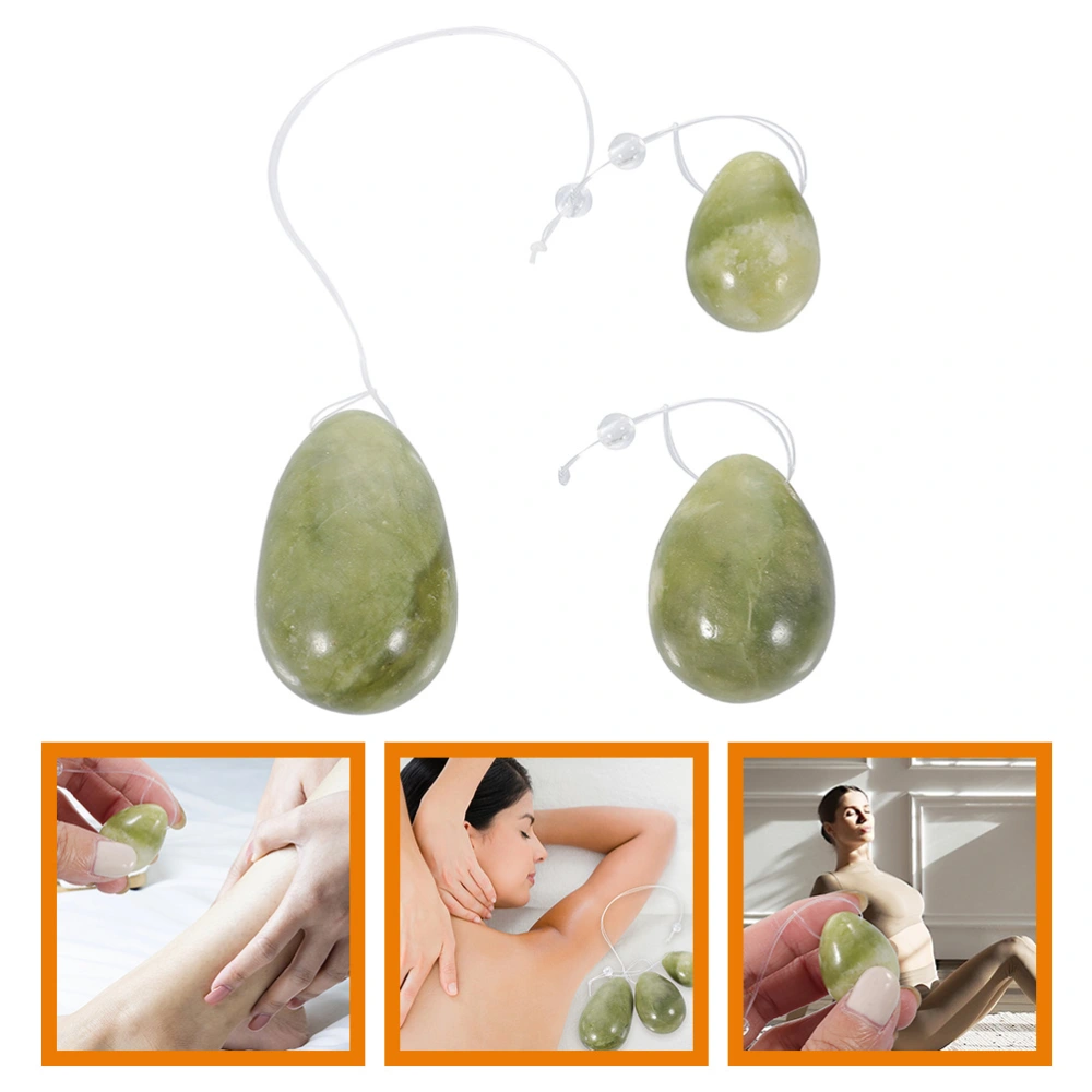 1 Set Jade Egg Massager Portable Women Massage Jade Stones for Postpartum Rehabilitation