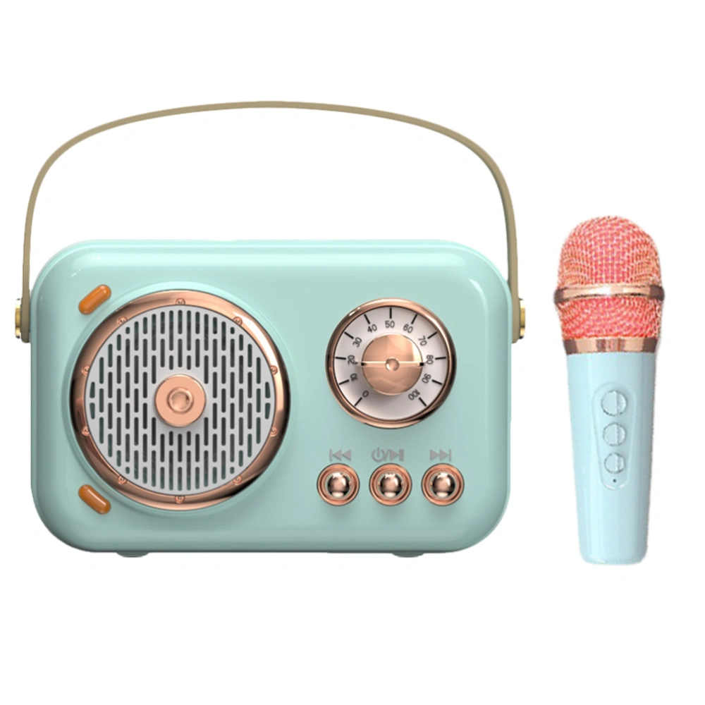 1 Set Portable Speaker with Microphone Retro Household Speaker Handheld Mic