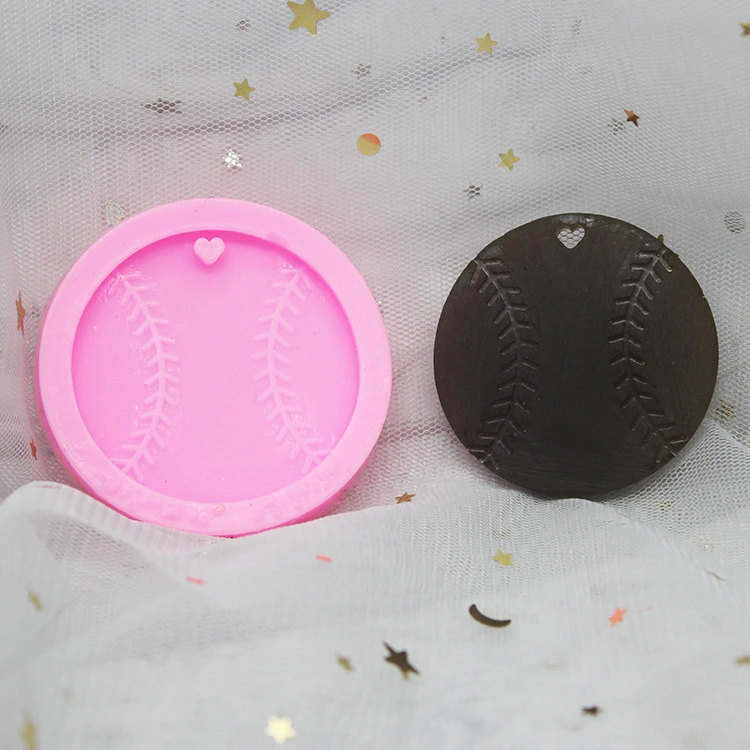 4Pcs Baseball Silicone Mold Keychain Pendant Silicone Casting Mold Epoxy DIY Mold