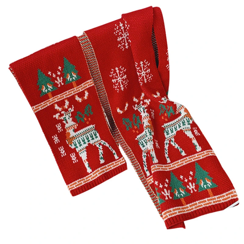 Kids Christmas Scarf Winter Scarf Warm Xmas Neckerchief Holiday Party Gift