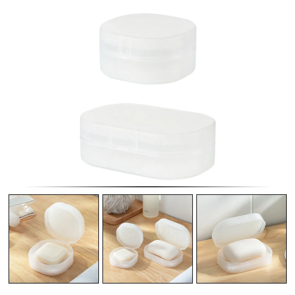 2Pcs Multi-function Soap Boxes Portable Storage Boxes PP Jewelry Boxes Soap Accessory