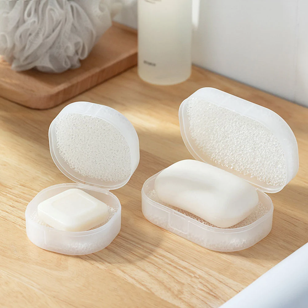 2Pcs Multi-function Soap Boxes Portable Storage Boxes PP Jewelry Boxes Soap Accessory
