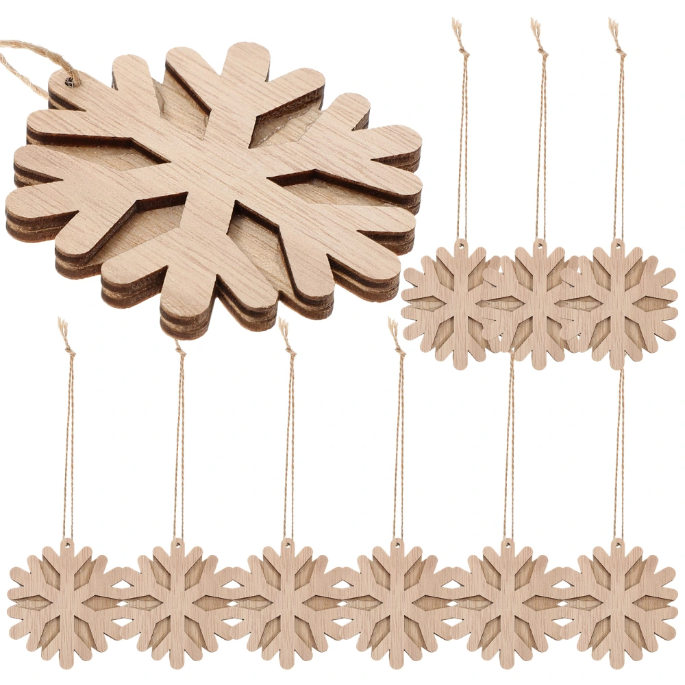 10pcs Unfinished Wooden Ornaments Unfinished Wood Ornaments for Holiday Decoration Embellishment