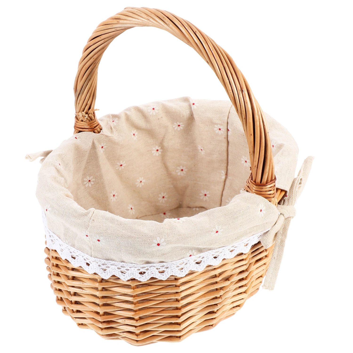 1pc Handmade Weaving Basket Useful Woven Picnic Basket Outdoor Storage Basket