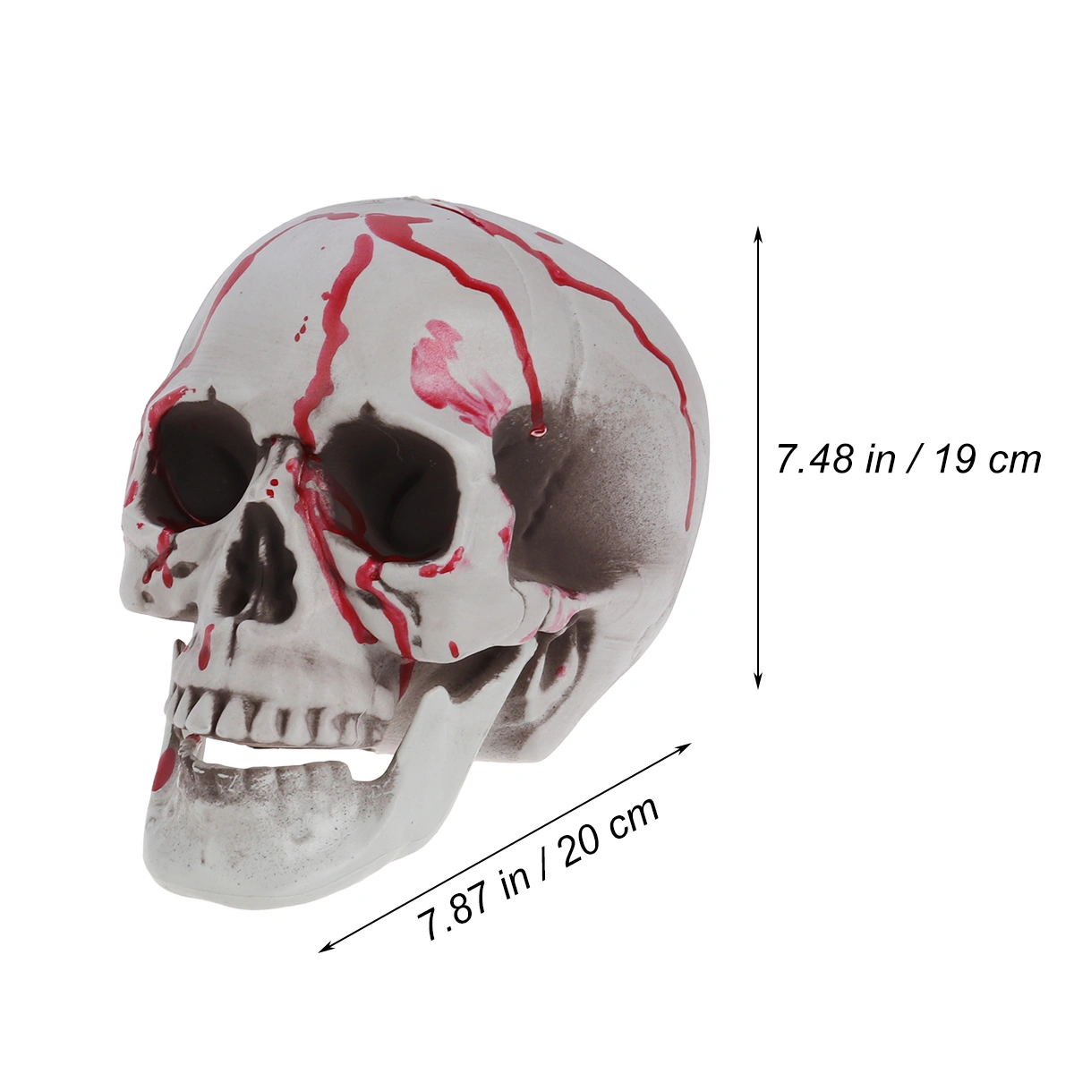Halloween Skull Decor Horror Novelty Toy Comedy Spoof Human Prop Resin Skull Head Ornament (Bloody Skull Head)