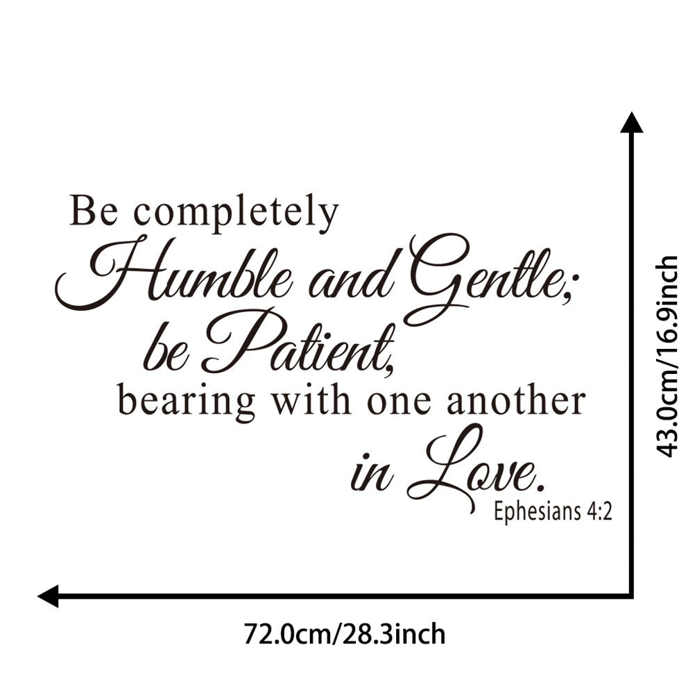 Ephesians 4:2 Vinyl Wall Art Be Completely Humble and Gentle Be Patient Wallpaper