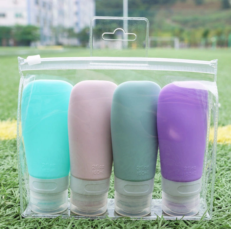 4 pcs Silicone Shampoo Bottles Empty Lotion Bottles Travel Squeeze Bottles Refillable Lotion Bottles