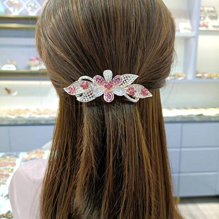 Women Hair Clip Spring Hairpin Teen Girls Rhinestone Hair Clip Flower Hair Accessory