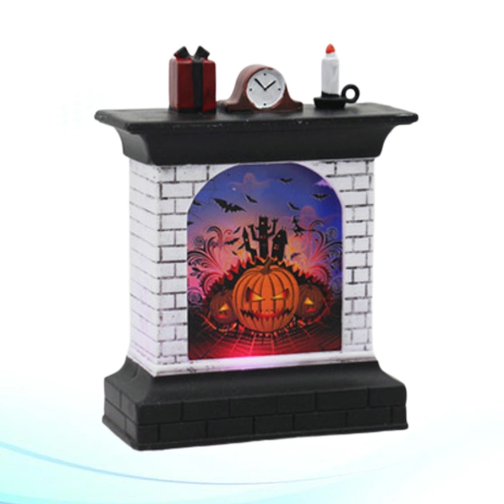 Fireplace Shape Decoration Lamp Creative Pumpkin Lantern Pattern Night Light Desktop Decoration for Bar Haunted House Secret Room