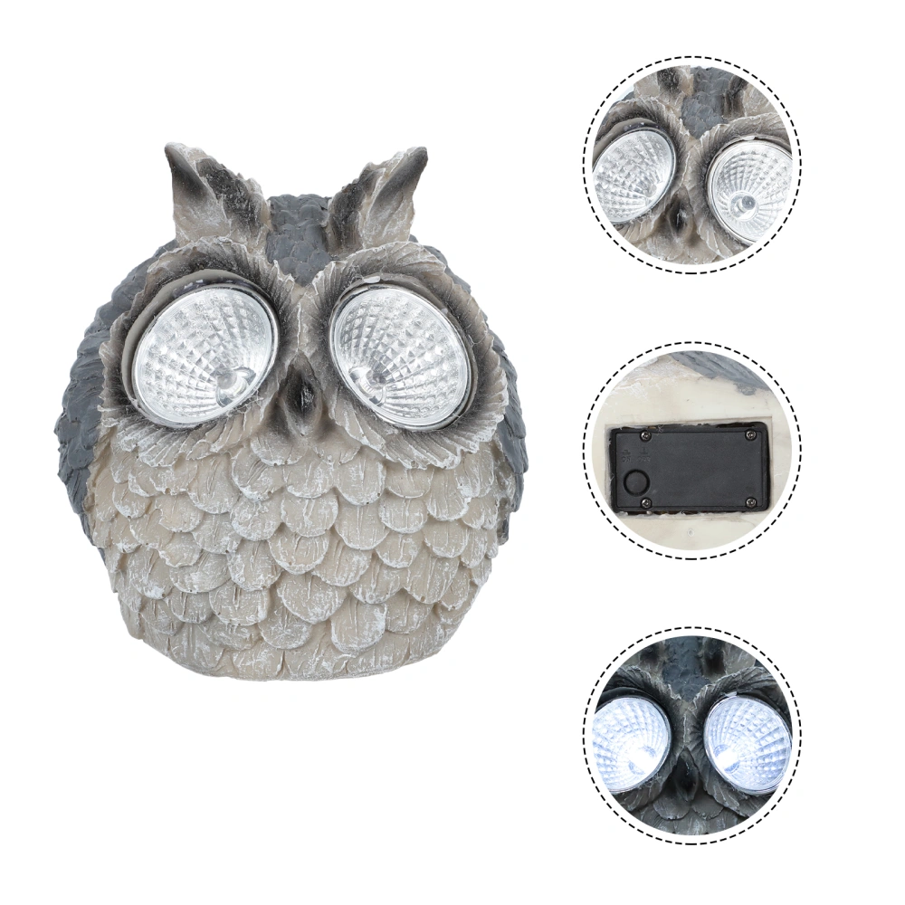 1Pc Creative Owl Model Solar Light Decor Lovely Resin Crafts Animal Scene Ornament