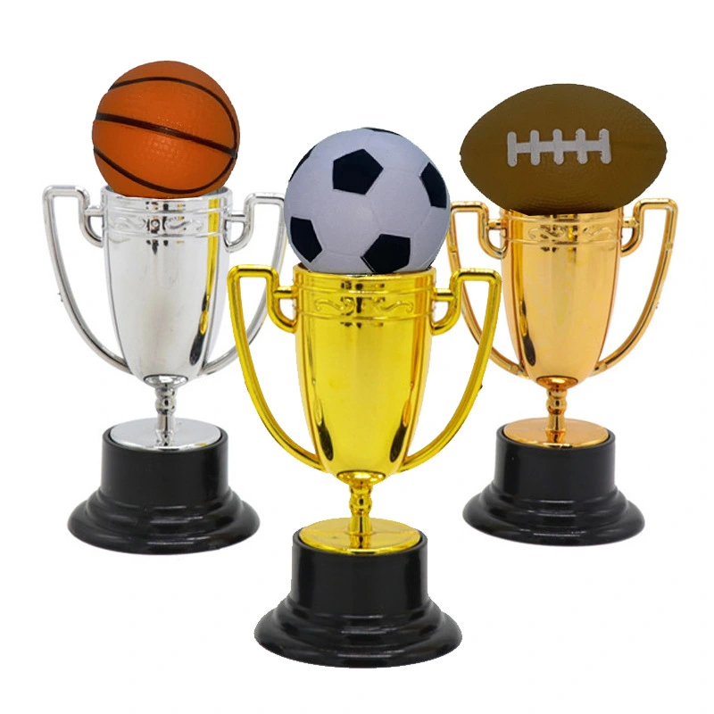 4pcs Sports Theme Trophy Decor Celebration Competition Trophy Winner Trophy Cup Mini Award Trophy for Students