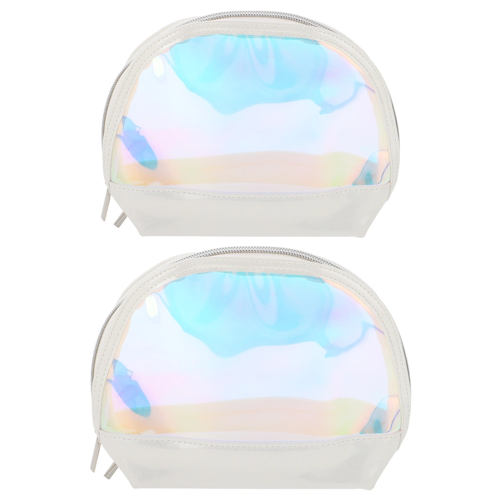 2Pcs Portable Travel Toiletry Bags Makeup Bags Shell Shaped Cosmetic Pouches