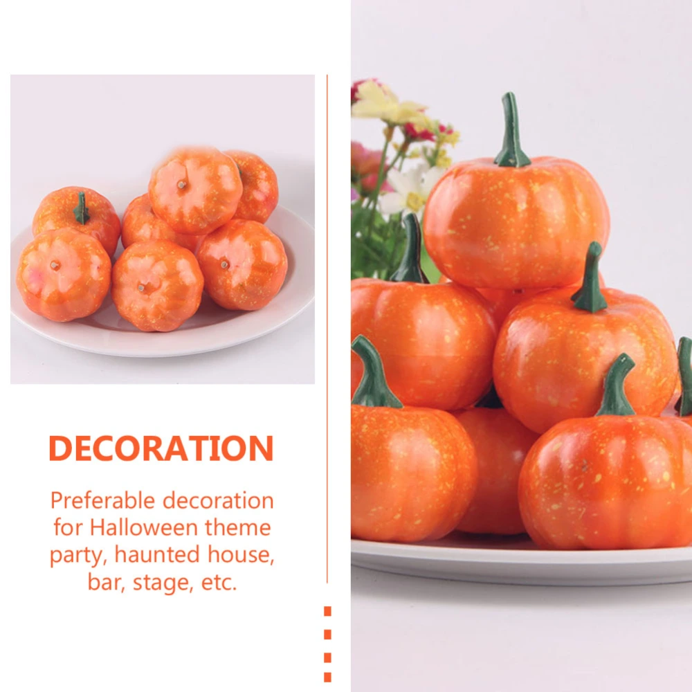 16Pcs Fall Pumpkin Models Tabletop Pumpkin Decor Halloween Photograph Prop