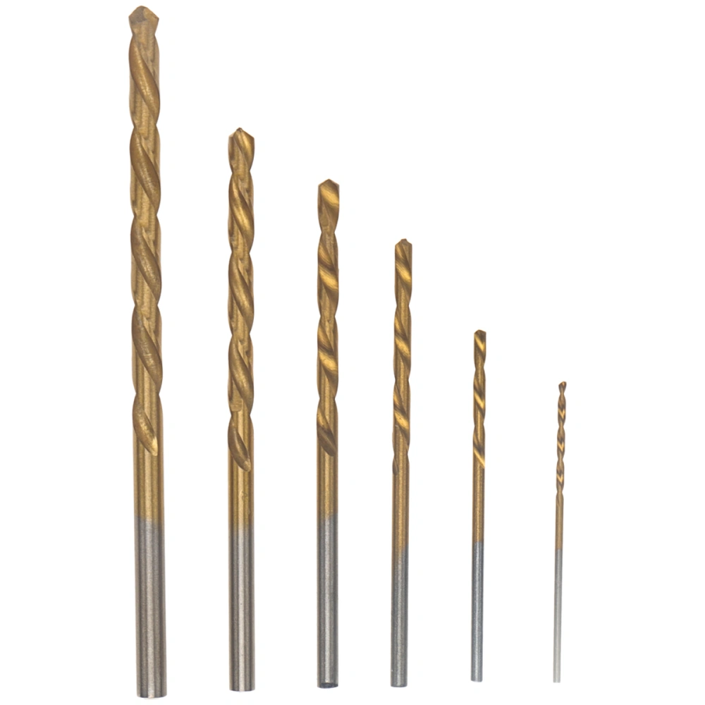 60Pcs Titanium Coated Straight Shaft High Steel Drilling Drill Bits Set Small Cutting Resistance for Metal Wood Plastic