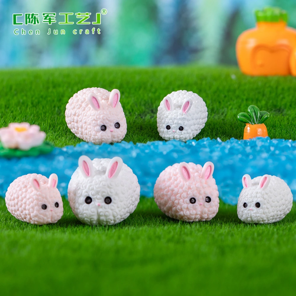 12Pcs Vivid Rabbit Statues Resin Rabbit Figurines Bonsai Bunny Statues Mini Rabbit Figurines Decors