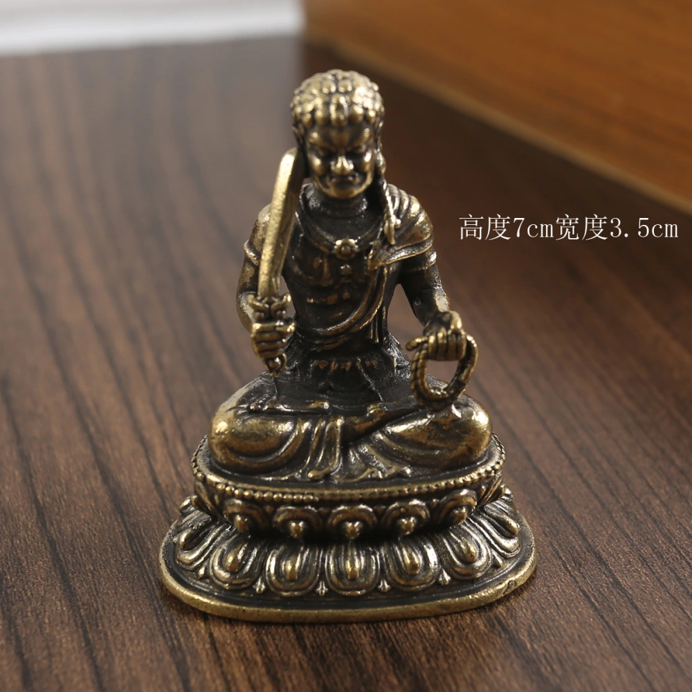 Buddha Decor Fudo Statue Decoration Copper Buddha Figurine Office Desk Decoration