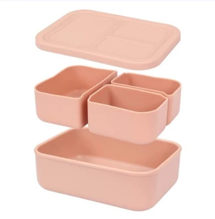 Silicone Lunch Case Student Food Box Compartment Bento Box Food Holder for Fridge