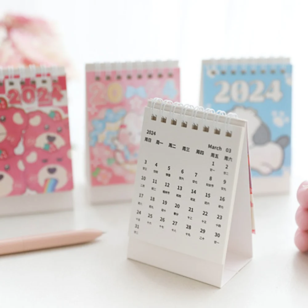 4pcs Noting Desktop Calendars Decorative Standing Calendars Household Standing Calendars