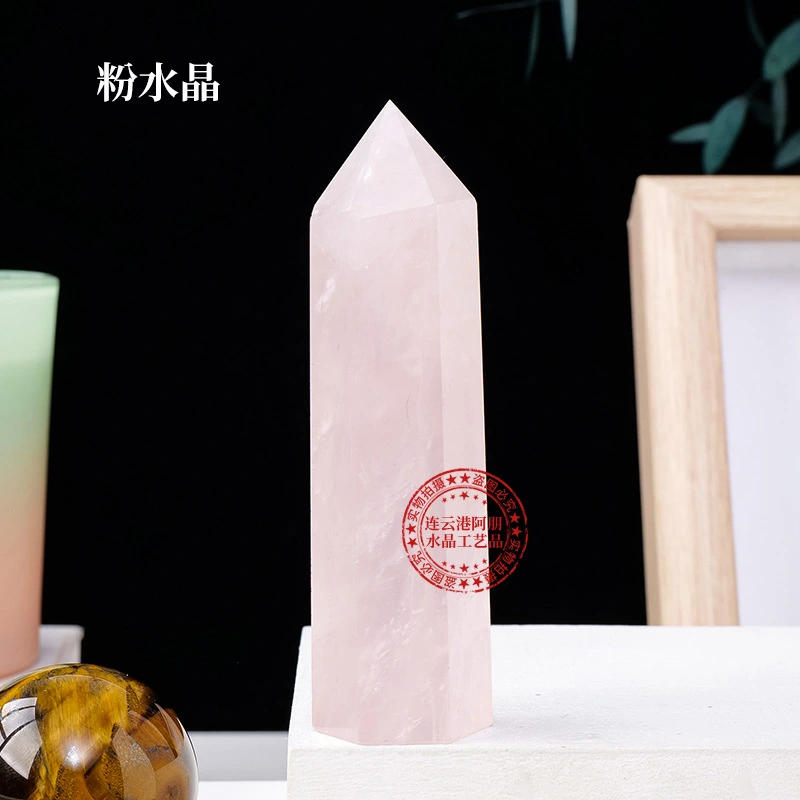 Crystal Pillar Ornament Hexagonal Crystal Column Tabletop Crystal Craft Decoration