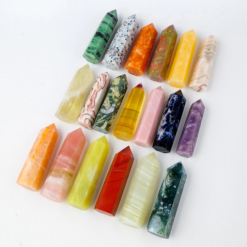 Crystal Pillar Ornament Hexagonal Crystal Column Tabletop Crystal Craft Decoration