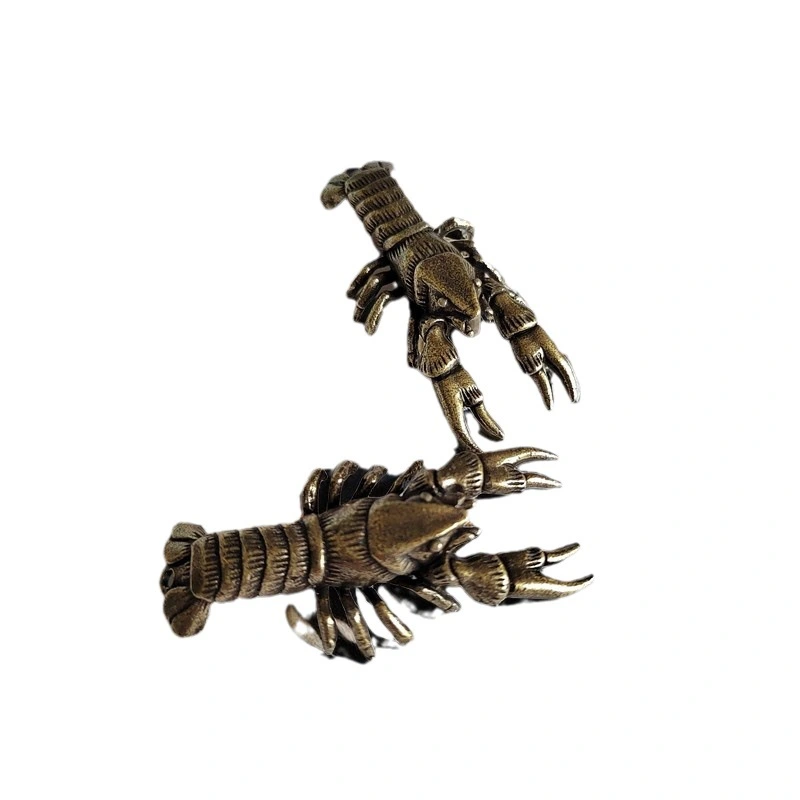 Retro Style Lobster Ornament Desktop Alloy Lobster Adornment Home Alloy Statue for Tea House