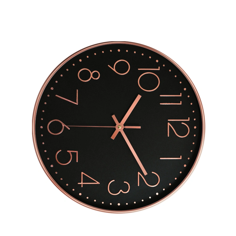 Plastic Living Room Digital Clock Decorative Home Quartz Clock Modern Wall Clock Fashion Hanging Timer (Black Face Rose Golden Without battery)