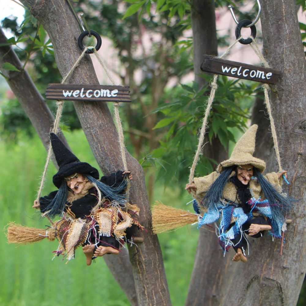 2pcs Halloween Decoration Props Creative Pendant Halloween Witch Welcome Sign