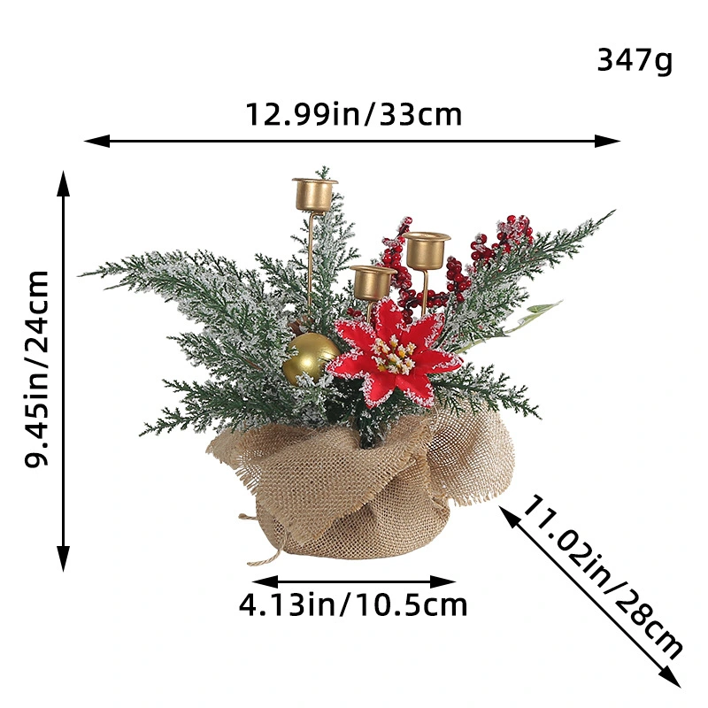 Candle Holder Christmas Desk Decoration Holiday Table Centerpiece Accessory