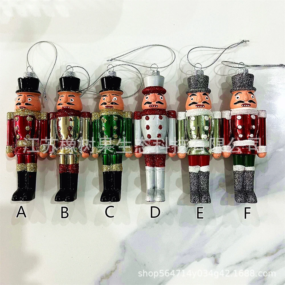 6Pcs Plastic Nutcracker Figures Nutcracker Soldier Puppet Doll Tree Hanging Decoration