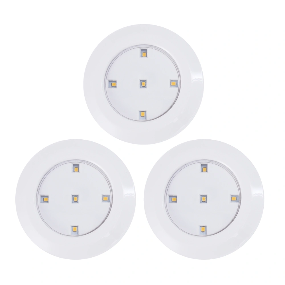 3pcs Dimmable Wireless Cabinet Night Light LED Wireless Remote Pat Light Bedroom Wall Light Timing without Battery (Warm Light)