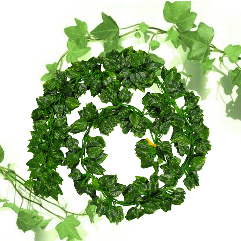 12pcs Artificial Wall Hanging Ivy Vine Foliage Leaf Garland Plants Decor Flowers Home Decor - Green Leaf