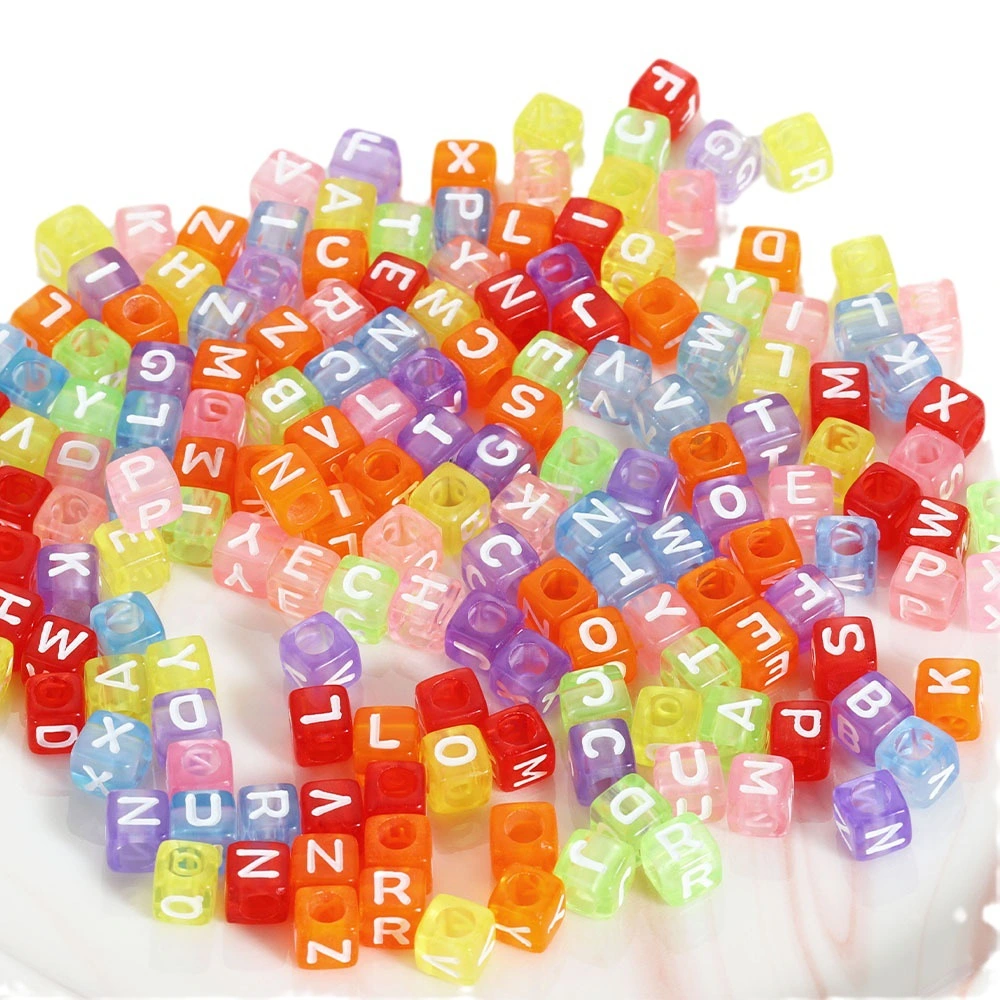 50Pcs Craft Making Loose Beads for Jewelry Making Colorful Alphabet Beads DIY Crafts Beads Decors