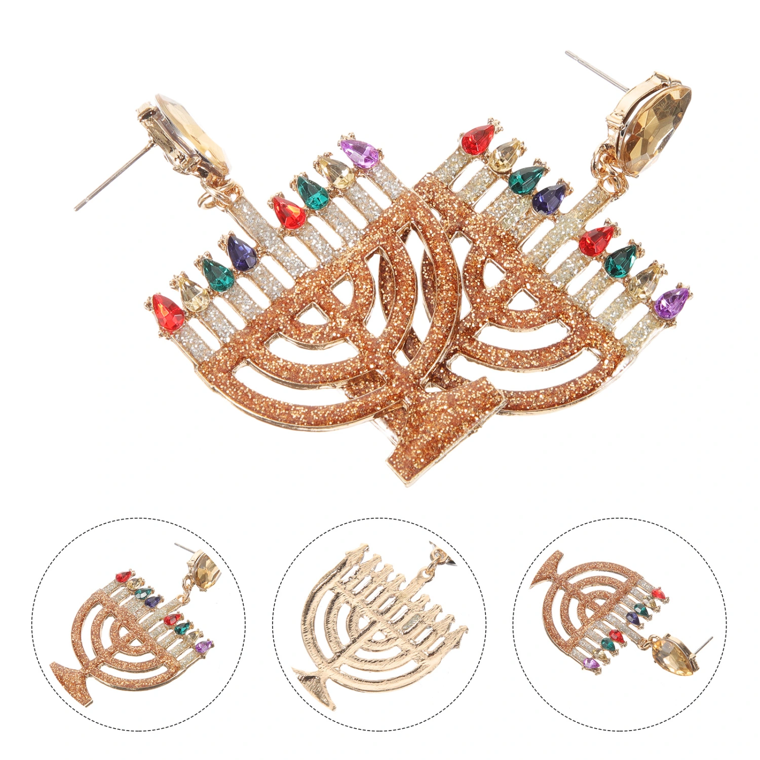 1 Pair of Hanukkah Earrings Elegant Earrings Metal Earrings Decorative Women Drop Earrings Decors