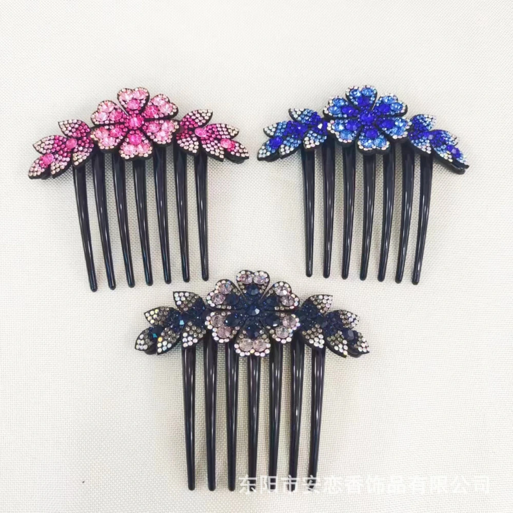 4pcs Hair Combs Sparkly Glitter Hair Side Combs Prom Headpiece Rhinestone Hair Accessories