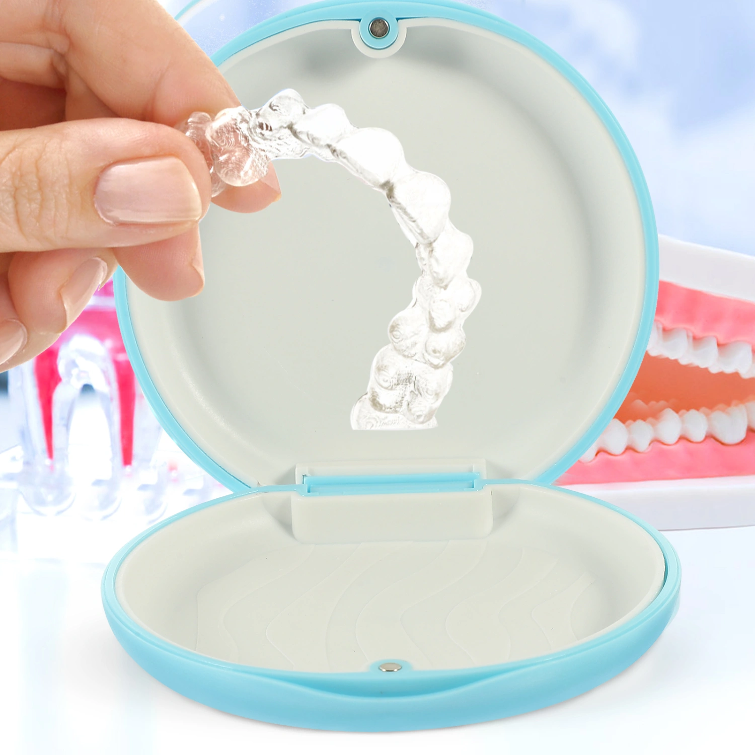 Multi-function Denture Case Travel Retainer Case Retainer Box Denture Storage Box