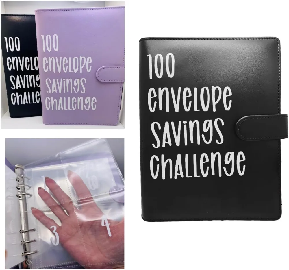 1 Set Couple Money Saving Binder Challenge Budget Binder with Sheet Cash Planning Notepad