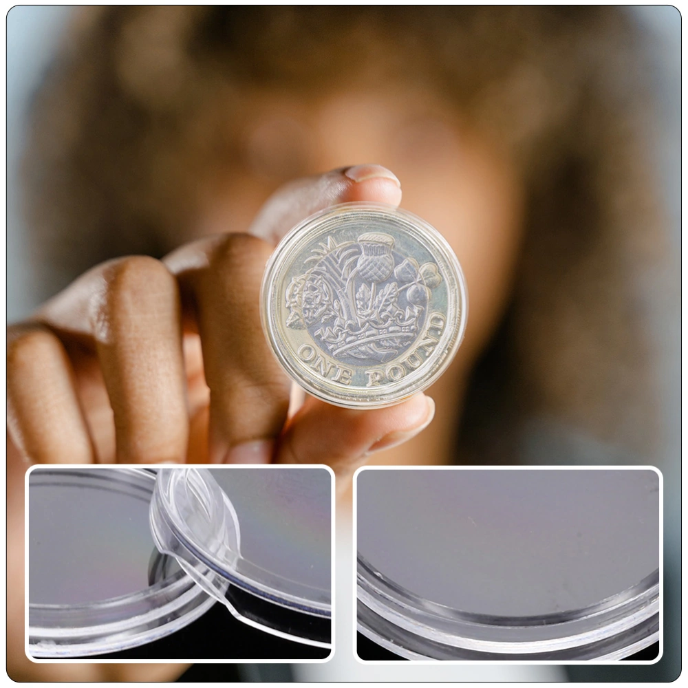 100Pcs Transparent Coin Holders Convenient Coin Cases Coin Capsules Holders