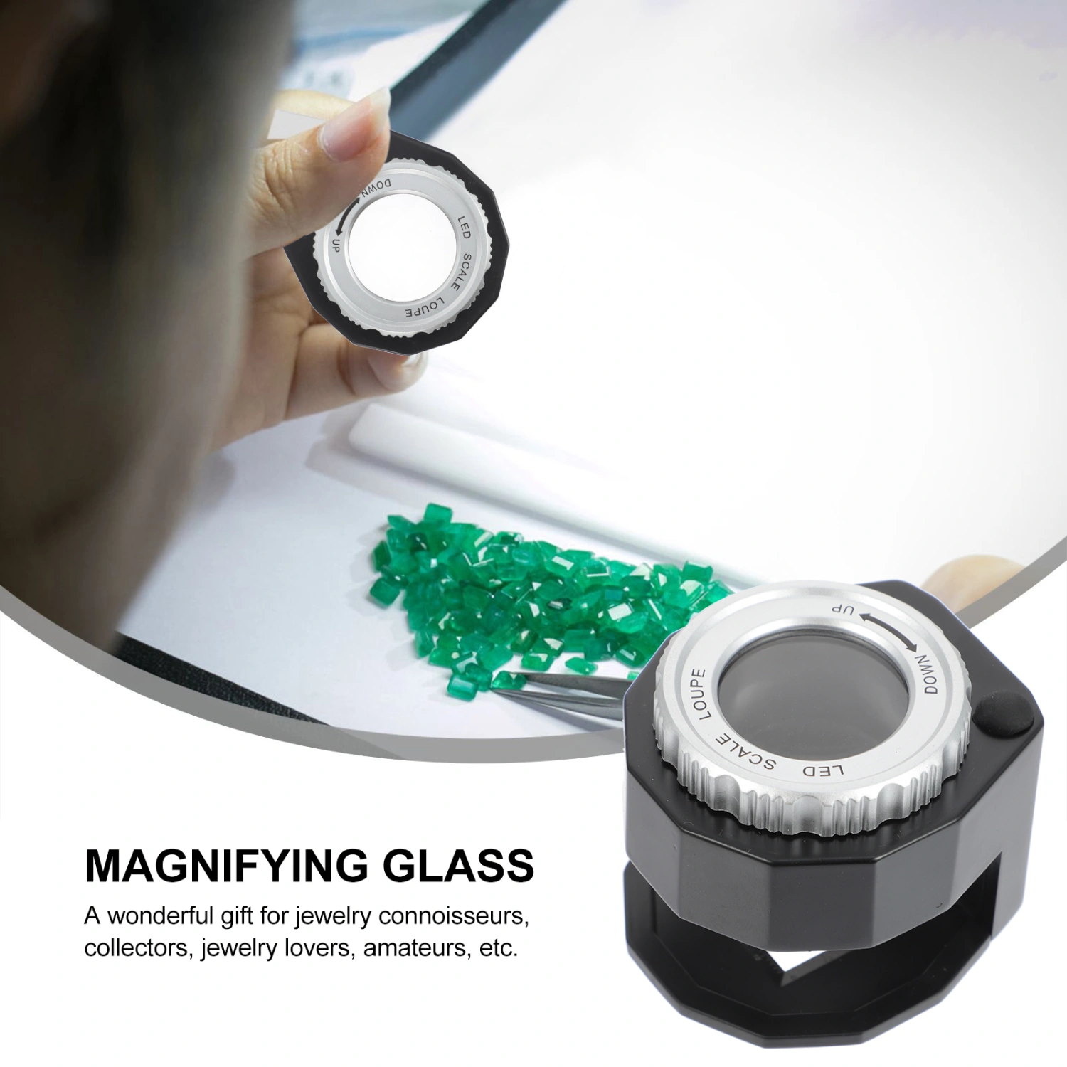 Magnifying Glass LED Magnifier Currency Detecting Magnifier 30X Magnifier