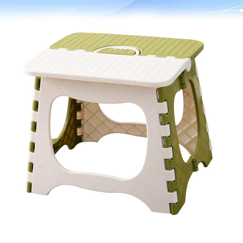 Folding Stool Portable Convenient Small Creative Simple Foldable Stool for Home (Green Small Size)