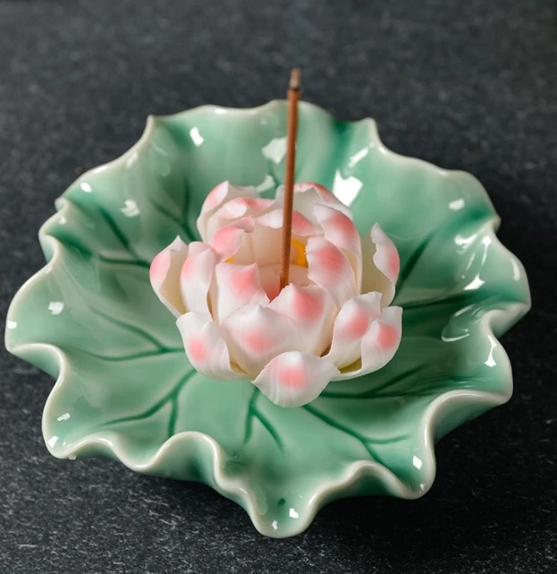 Ceramic Incense Stick Holder Ceramic Lotus Incense Stand Ceramic Incense Holder Tray