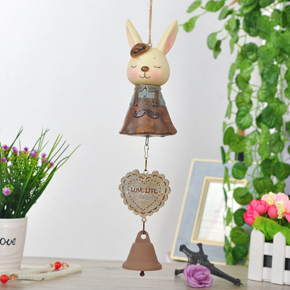 Hot Wind Chimes Male Rabbit Hanging Bell Outdoor Indoor Door Animal Ornaments Home Car Hanging Decor Birthday Gift Crafts