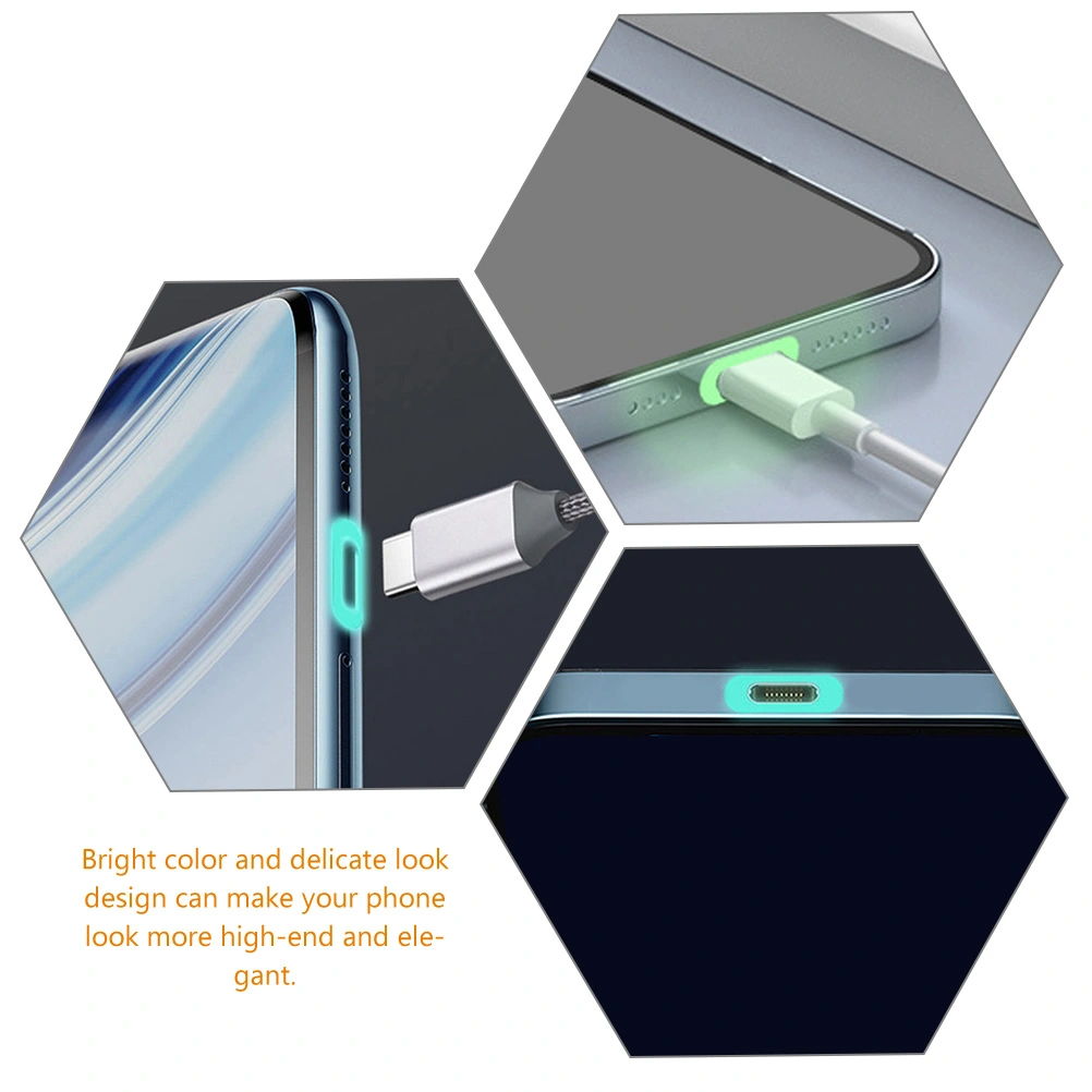 50pcs Phone Charging Port Films Luminous Port Protectors Phone Charging Port Stickers