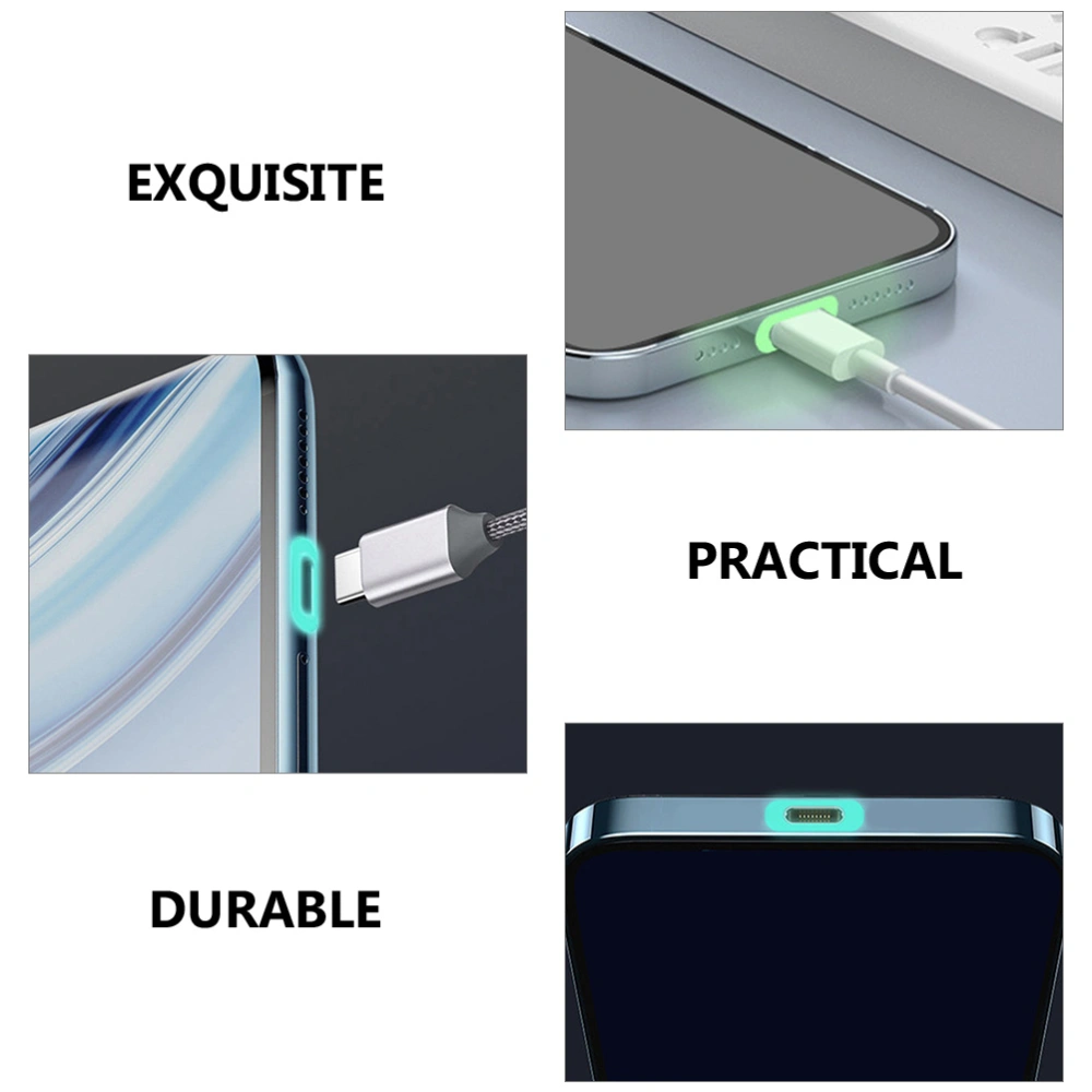 50pcs Phone Charging Port Films Luminous Port Protectors Phone Charging Port Stickers