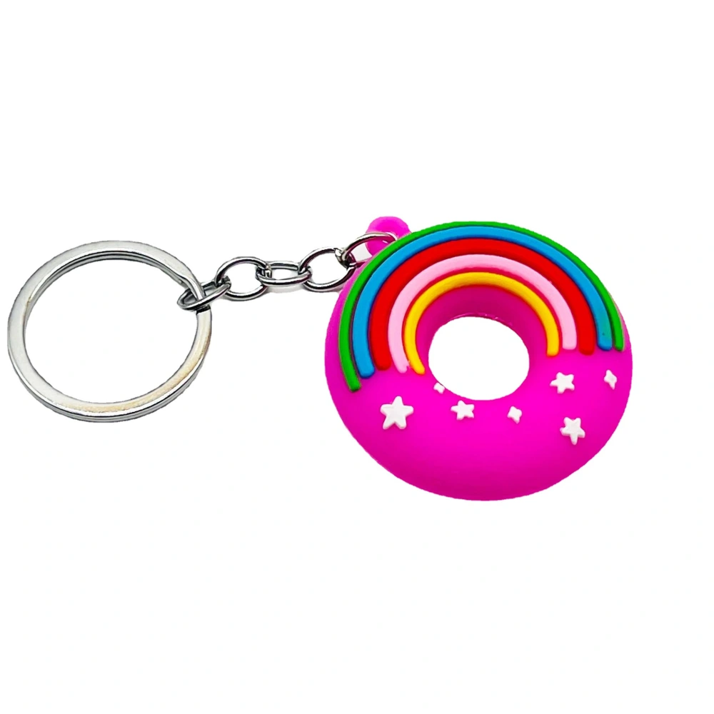 8pcs Donut Keychain Pendants Decorative Key Chain Pendant Key Chain Decoration Bag Hanging Decor