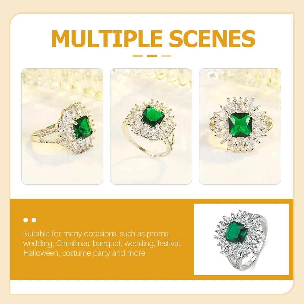 Emerald Ring Exquisite Emerald Jewelry Aesthetic Rings Anniversary Gift for Her
