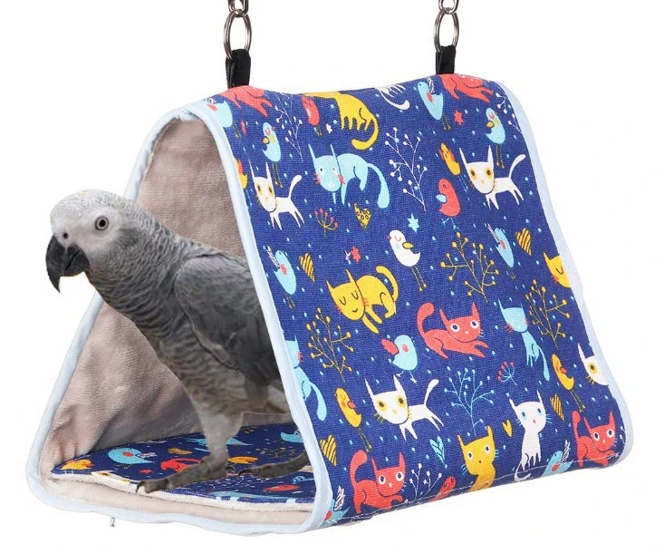 Pet Bird Nest Hammock Warm Soft Hanging Bird House Triangular Parrot Snuggle Hut Tent Bed