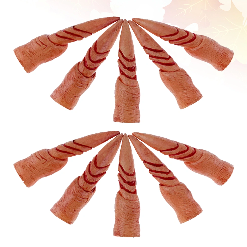 2 Sets Simulation Flesh Color Nails Cover Halloween Fingernail Claws Trick Props Decoration for Cosplay Masquerade Party (5pcs/Set)