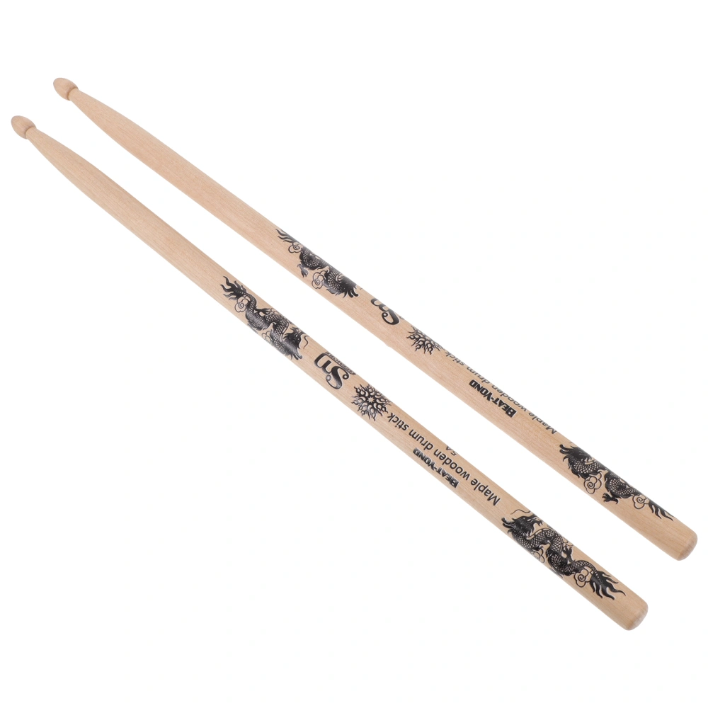 2Pcs Musical Instrument Practicing Drum Sticks Professional Drumsticks (Wood Color)